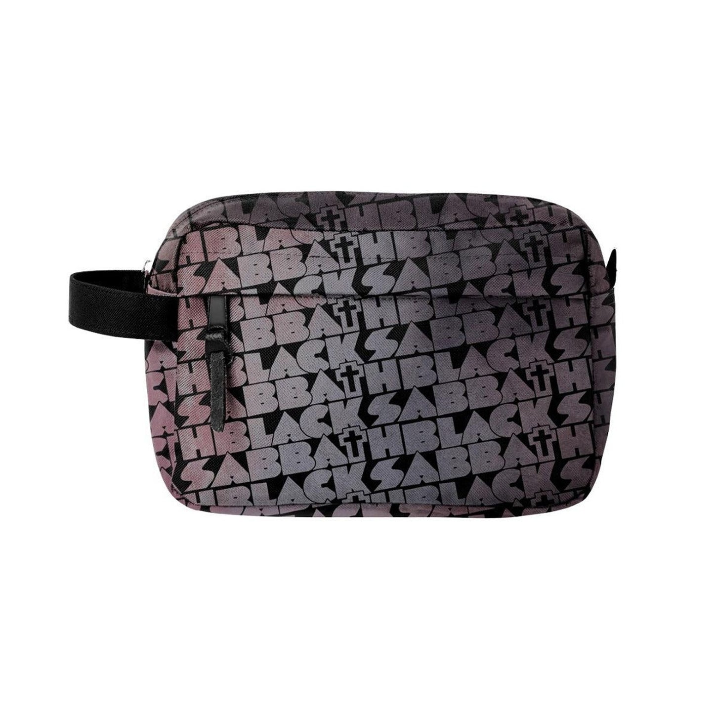 Black - Front - RockSax Distressed Cross Black Sabbath Wash Bag