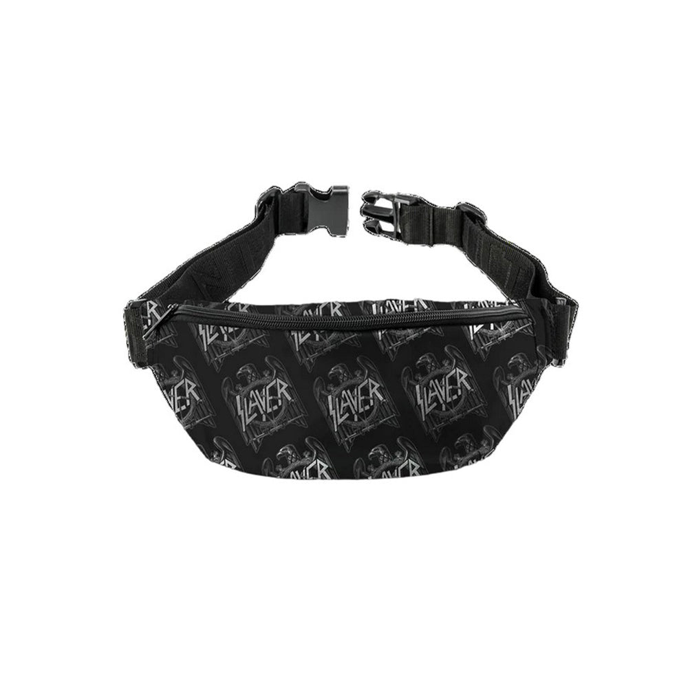 Black-Grey - Front - RockSax Repeated Slayer Bum Bag