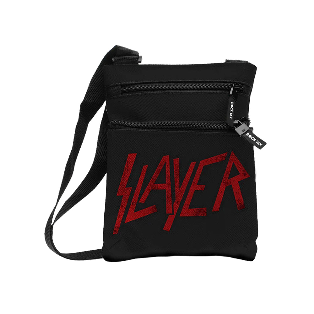 Black-Red - Front - RockSax Slayer Logo Crossbody Bag