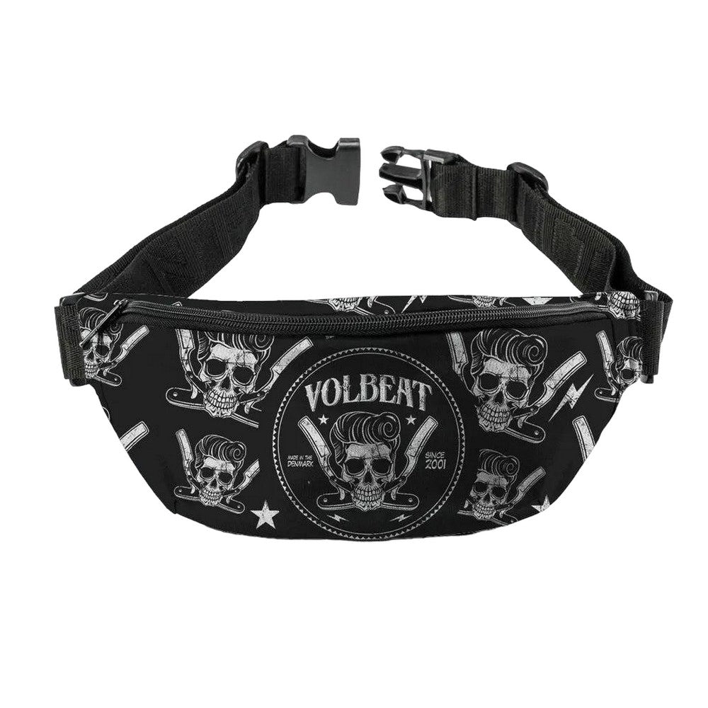 Black-White - Front - RockSax Barber Volbeat Bum Bag