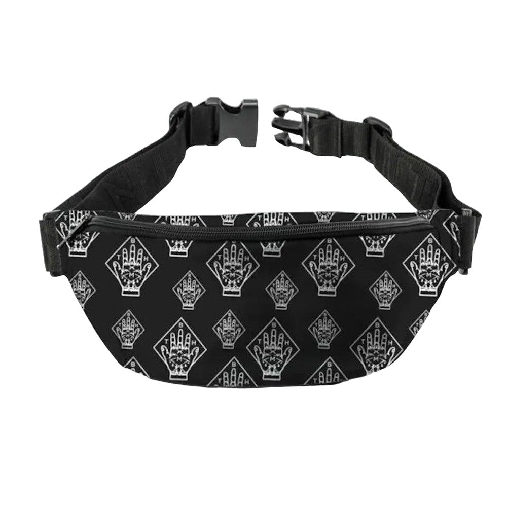 Black-White - Front - RockSax Tattoo Hand Bring Me The Horizon Bum Bag