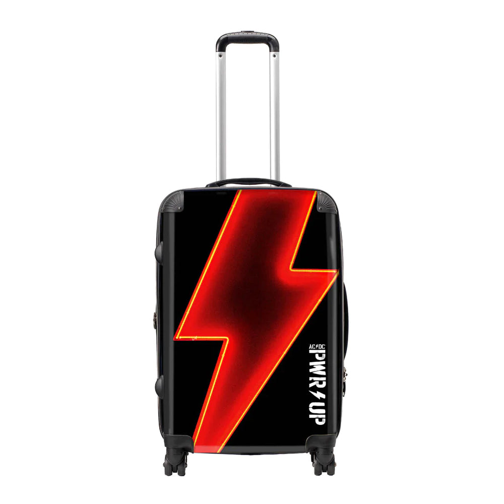 Black-Red - Front - RockSax PWR Up Zoom AC-DC Hardshell 4 Wheeled Suitcase
