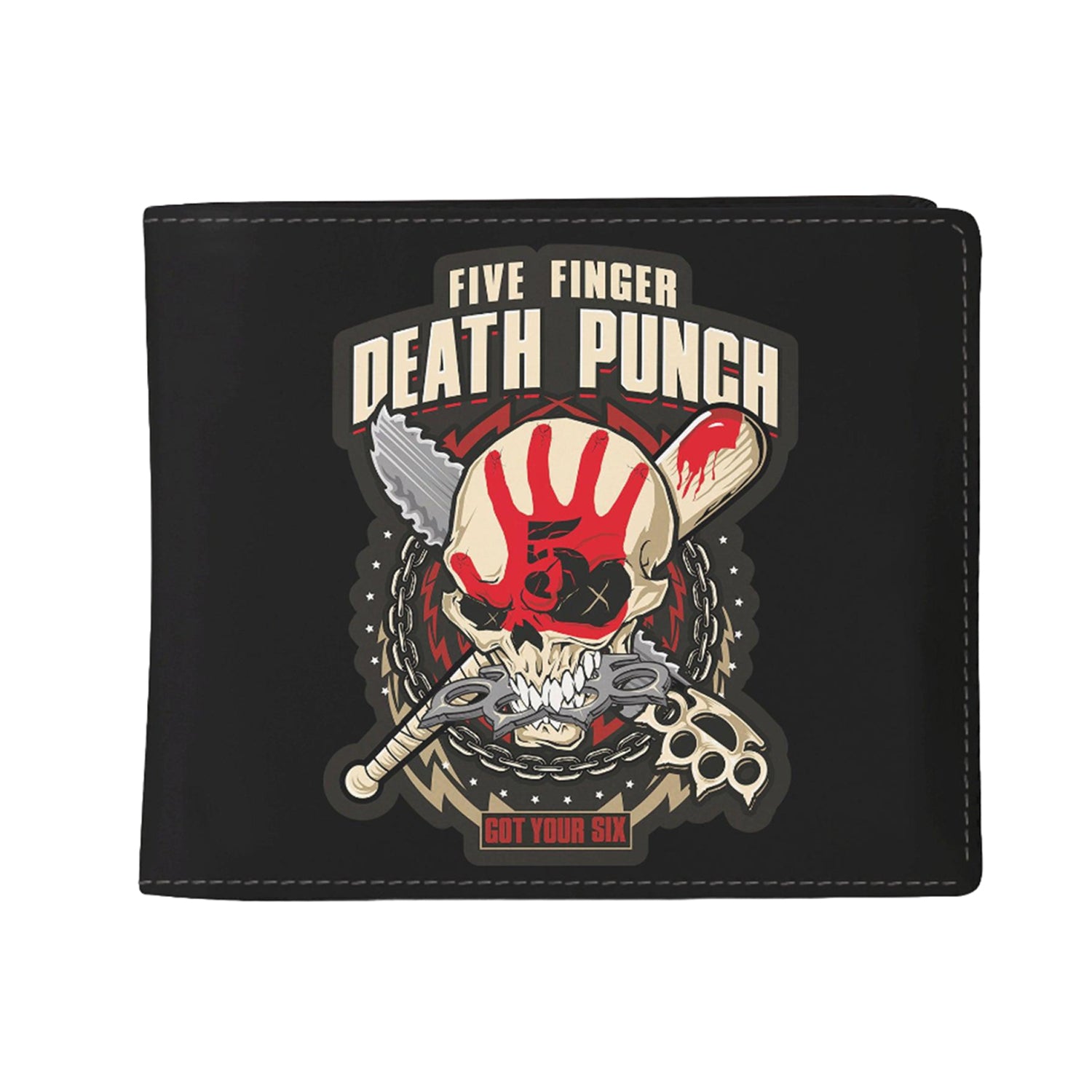 Black-White-Red - Front - RockSax Got Your Six Five Finger Death Punch Wallet