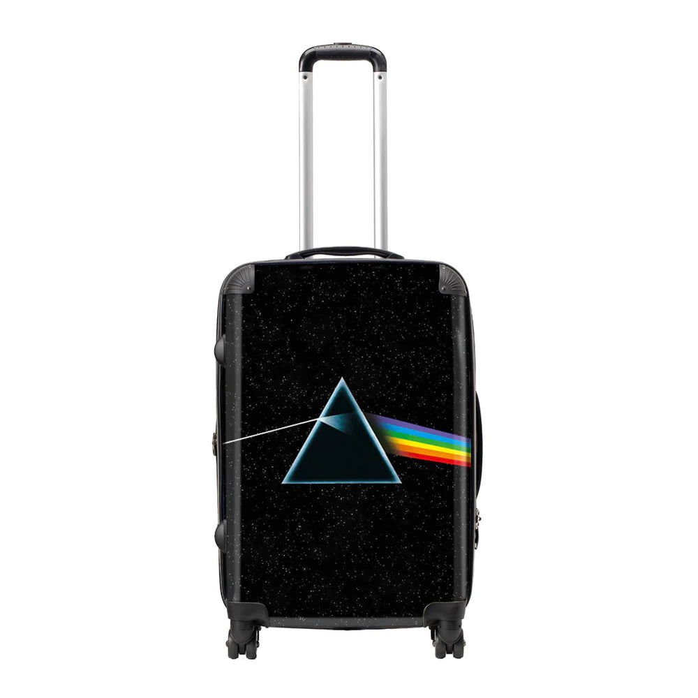 Black - Front - RockSax The Dark Side Of The Moon Pink Floyd Hardshell 4 Wheeled Cabin Bag