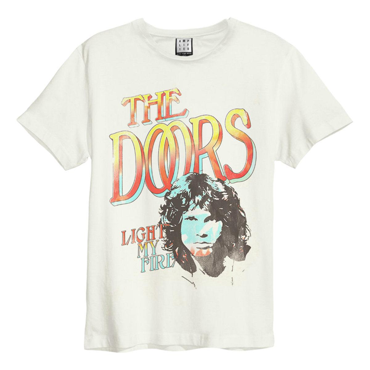 White - Front - Amplified Unisex Adult Light My Fire The Doors Vintage T-Shirt