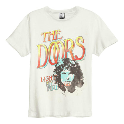 White - Front - Amplified Unisex Adult Light My Fire The Doors Vintage T-Shirt