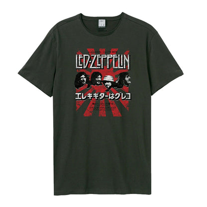 Black-Red-White - Front - Amplified Unisex Adult Burst Led Zeppelin Vintage T-Shirt