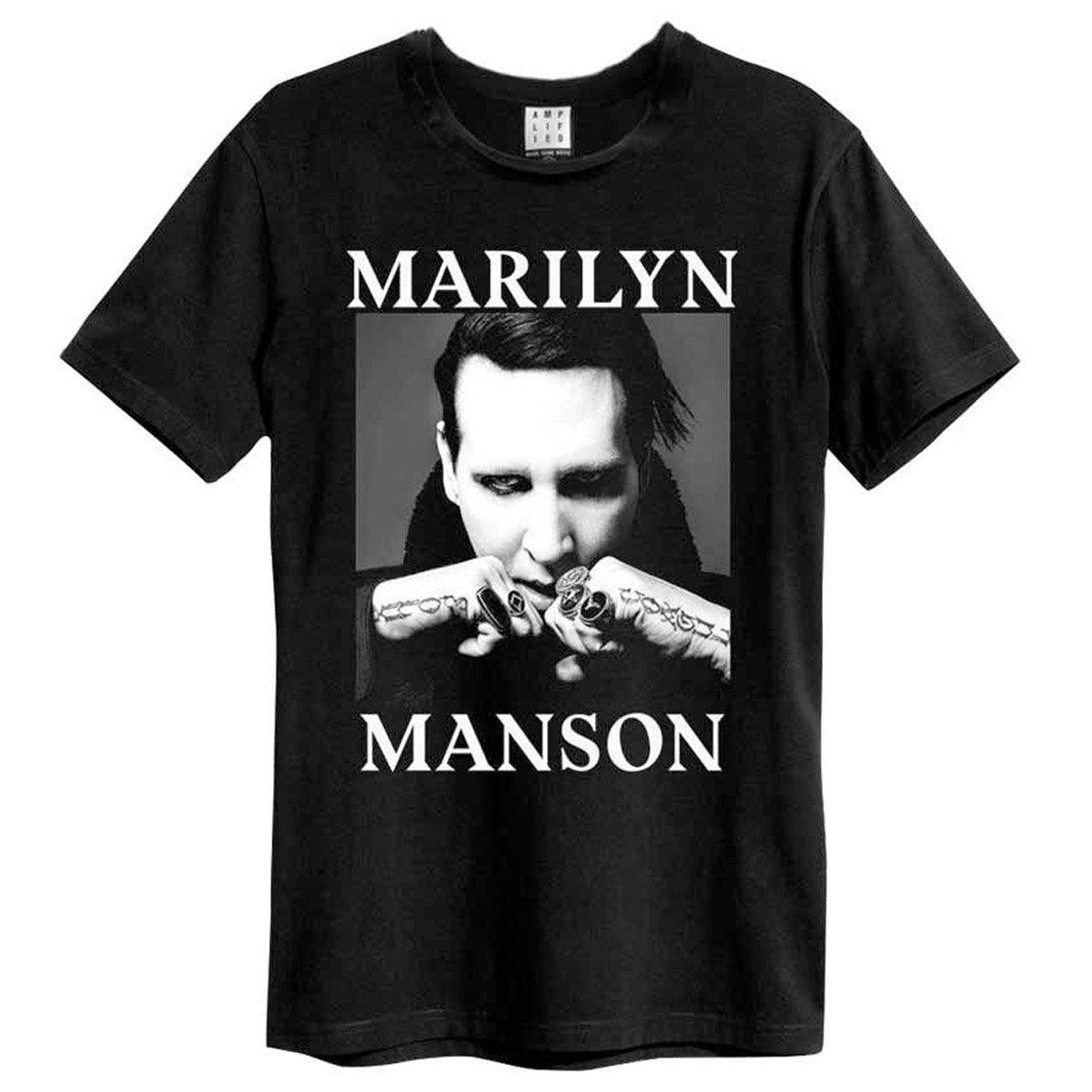 Black - Front - Amplified Unisex Adult Fists Marilyn Manson Vintage T-Shirt