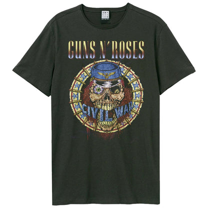 Black - Front - Amplified Unisex Adult Civil War Guns N Roses Vintage T-Shirt