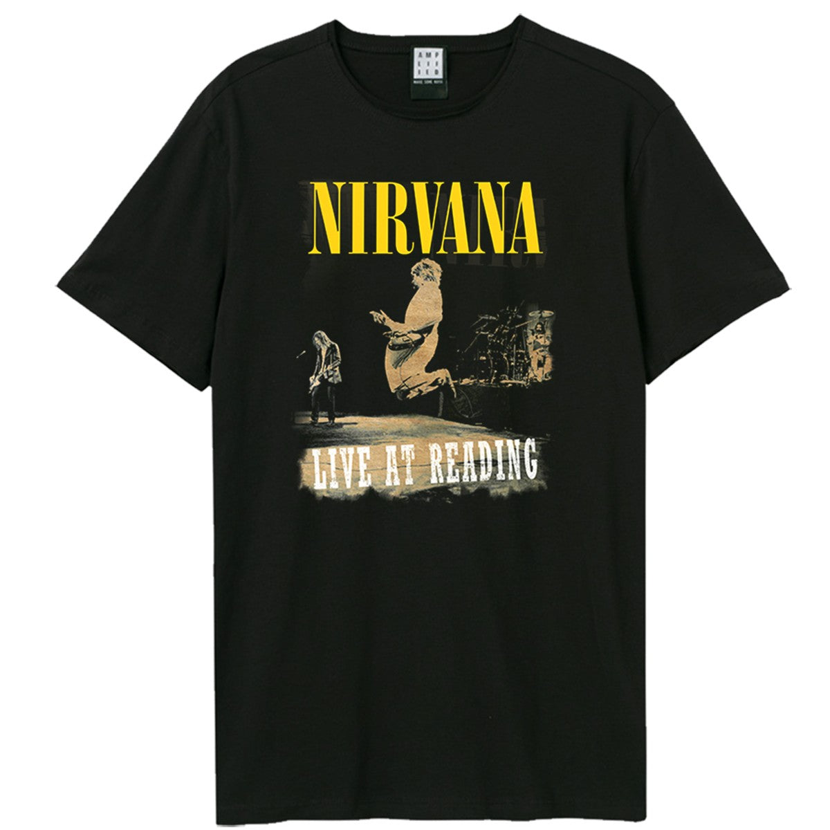 Black - Front - Amplified Unisex Adult Live At Reading Nirvana Vintage T-Shirt