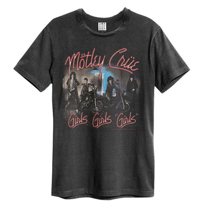 Black - Front - Amplified Unisex Adult Girls Girls Girls Motley Crue Vintage T-Shirt