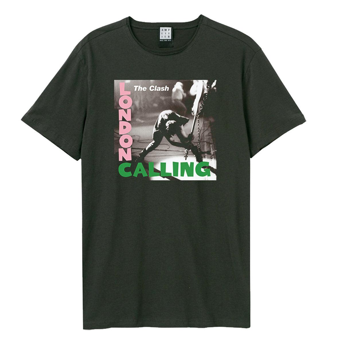 Charcoal - Front - Amplified Unisex Adult London Calling The Clash Vintage T-Shirt