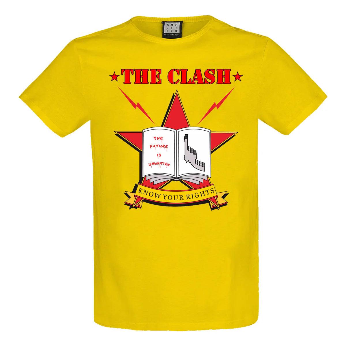 Yellow - Front - Amplified Unisex Adult Know Your Rights The Clash Vintage T-Shirt
