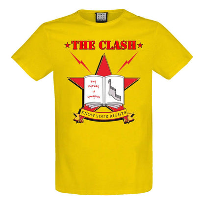 Yellow - Front - Amplified Unisex Adult Know Your Rights The Clash Vintage T-Shirt