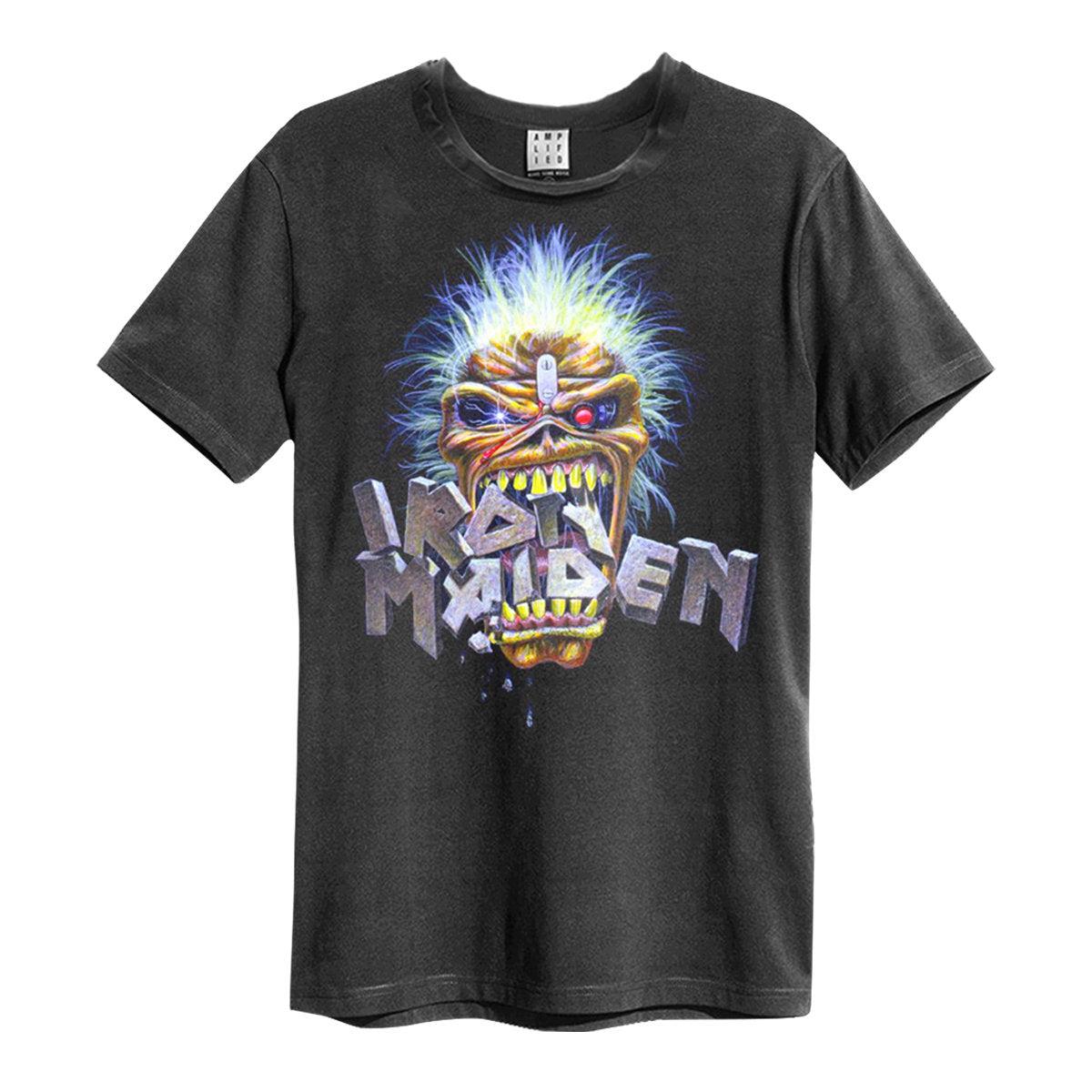 Black - Front - Amplified Unisex Adult Maiden Chomp Iron Maiden Vintage T-Shirt