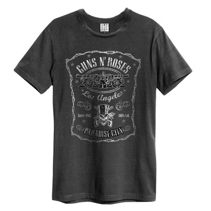 Charcoal - Front - Amplified Unisex Adult L.A Paradise City Guns N Roses Vintage T-Shirt
