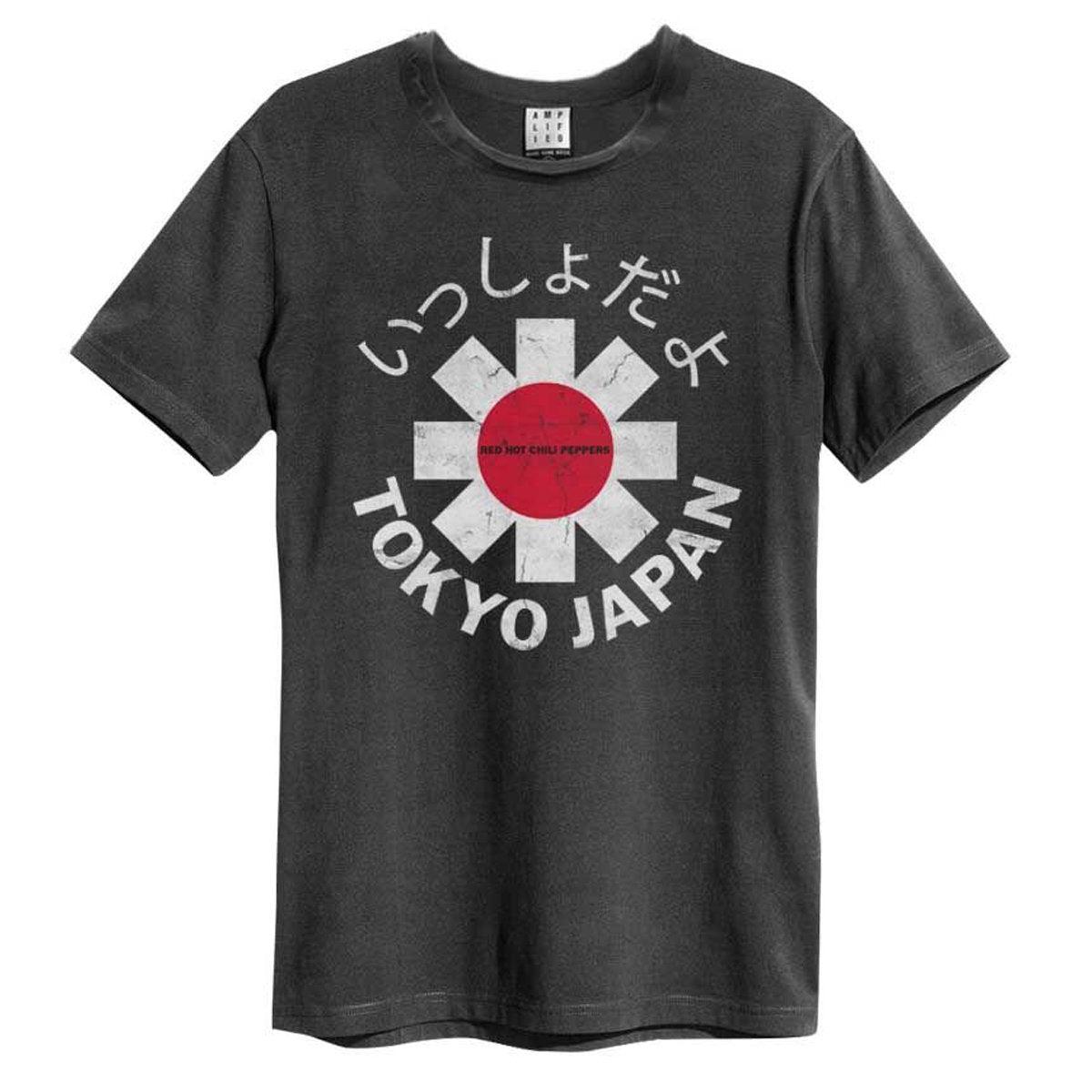 Charcoal - Front - Amplified Unisex Adult Tokyo Japan Red Hot Chili Peppers Vintage T-Shirt