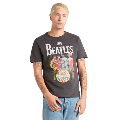Black - Side - Amplified Unisex Adult Lonely Hearts The Beatles Vintage T-Shirt