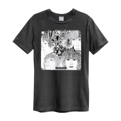 Charcoal - Front - Amplified Unisex Adult Revolver The Beatles Vintage T-Shirt