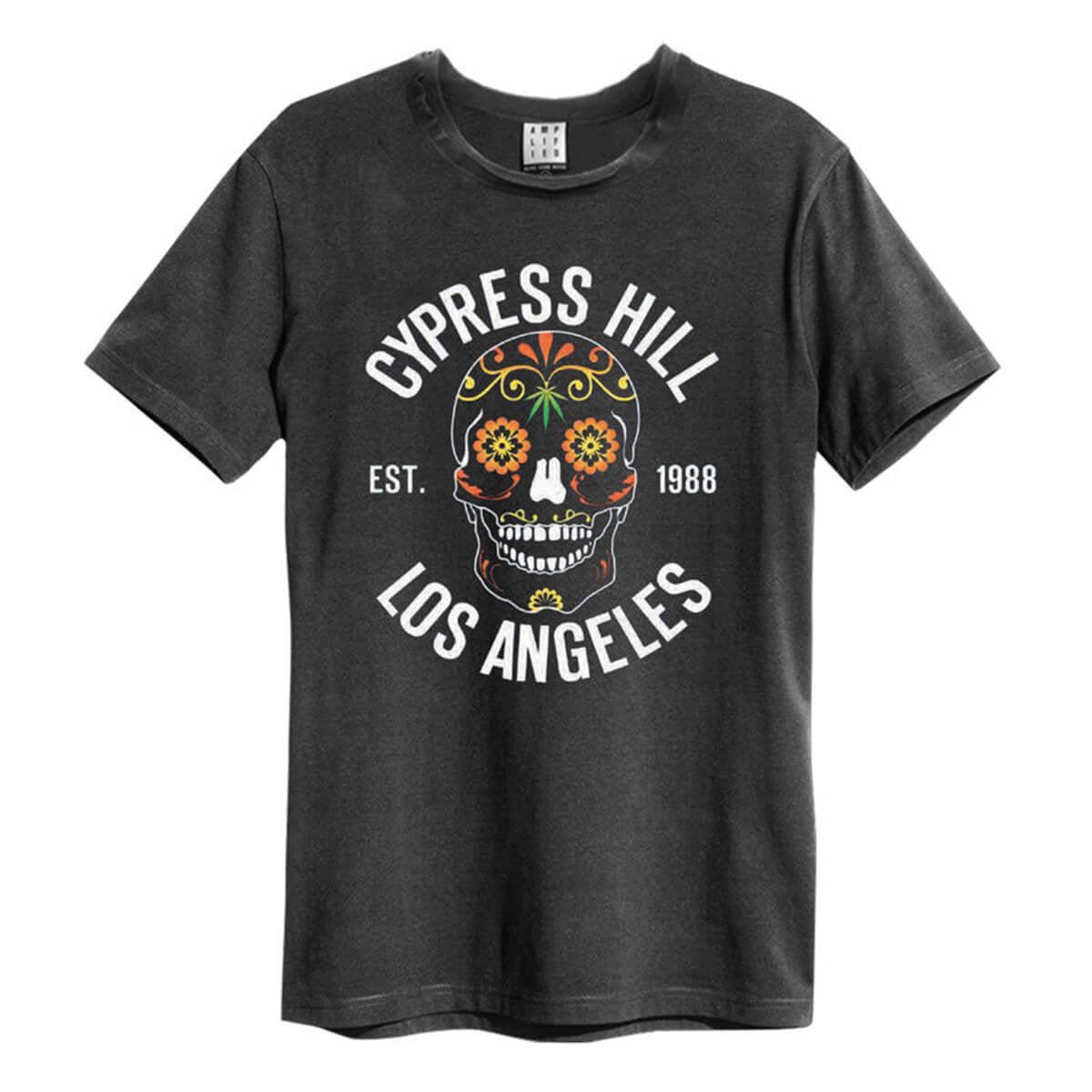 Charcoal - Front - Amplified Unisex Adult Floral Skull Cypress Hill Vintage T-Shirt