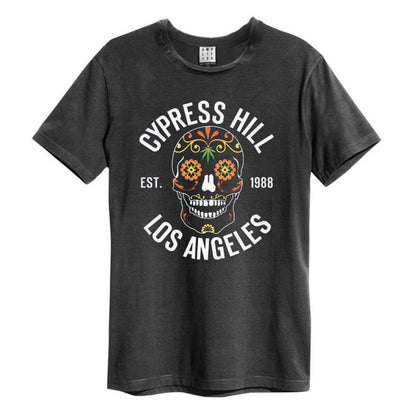 Charcoal - Front - Amplified Unisex Adult Floral Skull Cypress Hill Vintage T-Shirt