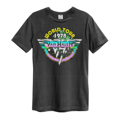 Black - Front - Amplified Unisex Adult World Tour 78 Van Halen Vintage T-Shirt