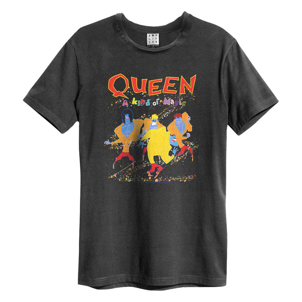 Charcoal - Front - Amplified Unisex Adult A Kind Of Magic Queen Vintage T-Shirt