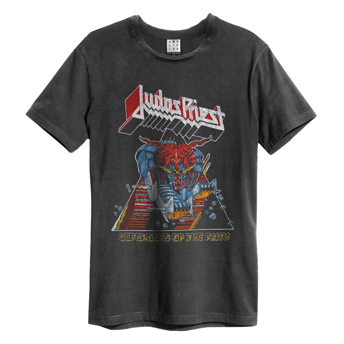 Charcoal - Front - Amplified Unisex Adult Defenders Of The Faith Judas Priest Vintage T-Shirt