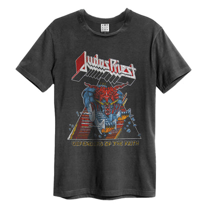 Charcoal - Front - Amplified Unisex Adult Defenders Of The Faith Judas Priest Vintage T-Shirt
