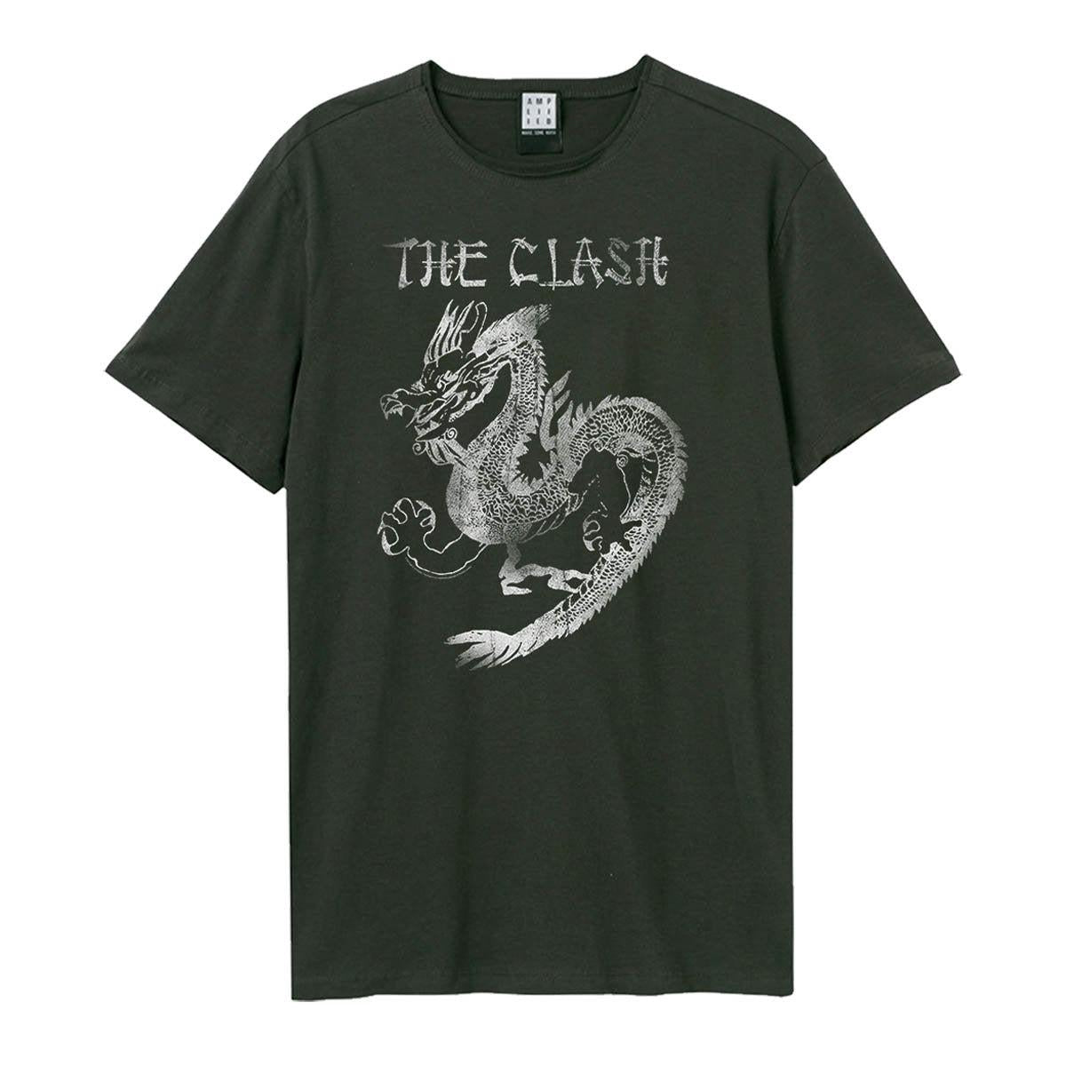 Charcoal - Front - Amplified Unisex Adult New Dragon The Clash Vintage T-Shirt