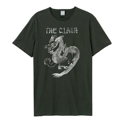 Charcoal - Front - Amplified Unisex Adult New Dragon The Clash Vintage T-Shirt