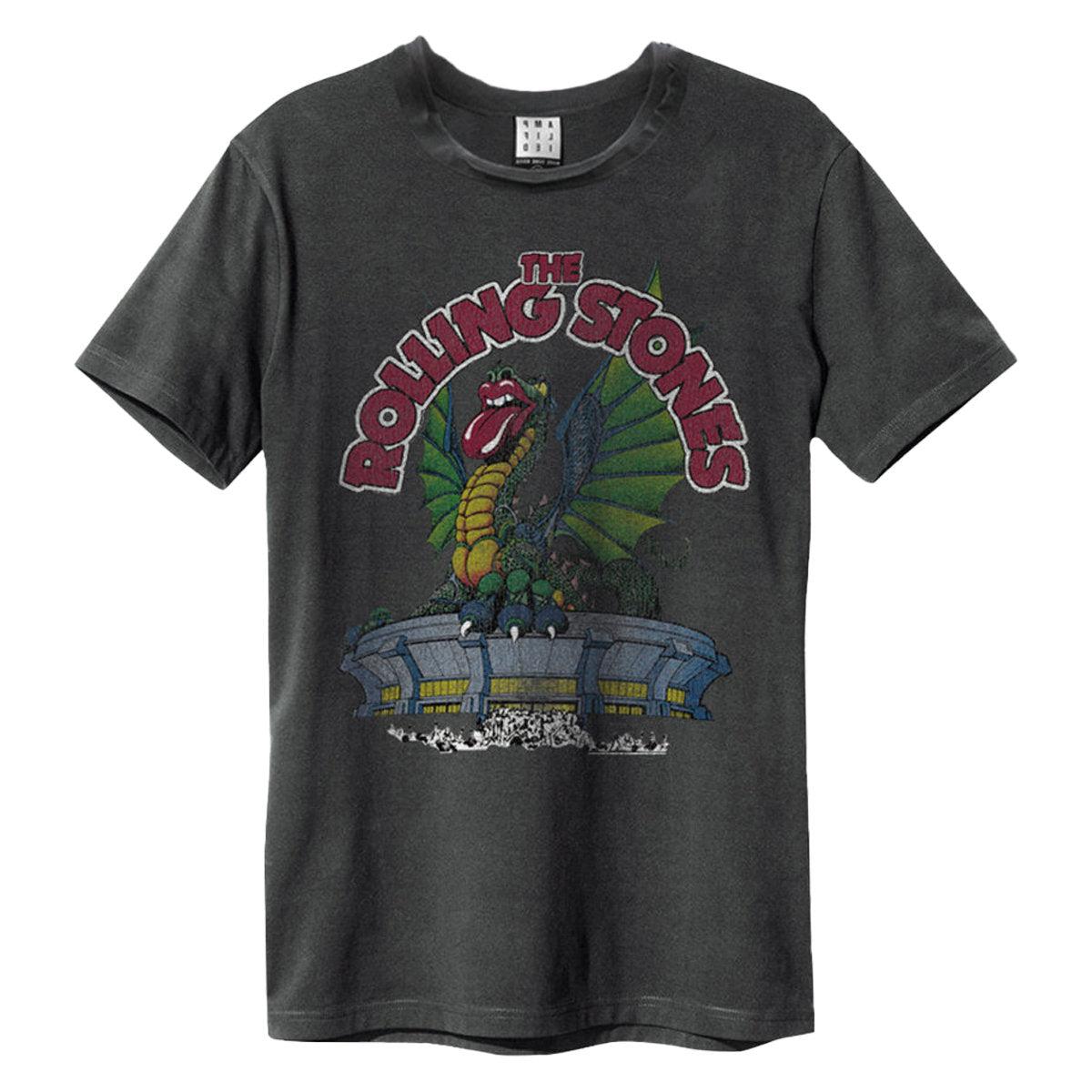 Black - Front - Amplified Unisex Adult US 1972 The Rolling Stones Vintage T-Shirt