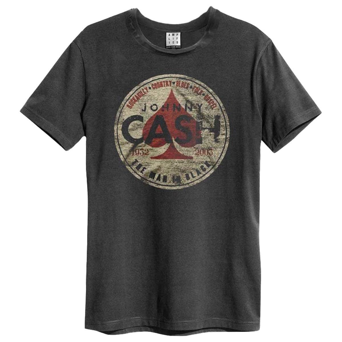 Charcoal - Front - Amplified Unisex Adult The Man In Black Johnny Cash Vintage T-Shirt