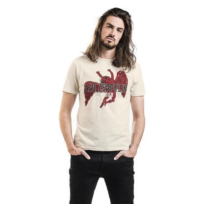 White - Side - Amplified Unisex Adult US Tour 77 Icarus Led Zeppelin Vintage T-Shirt