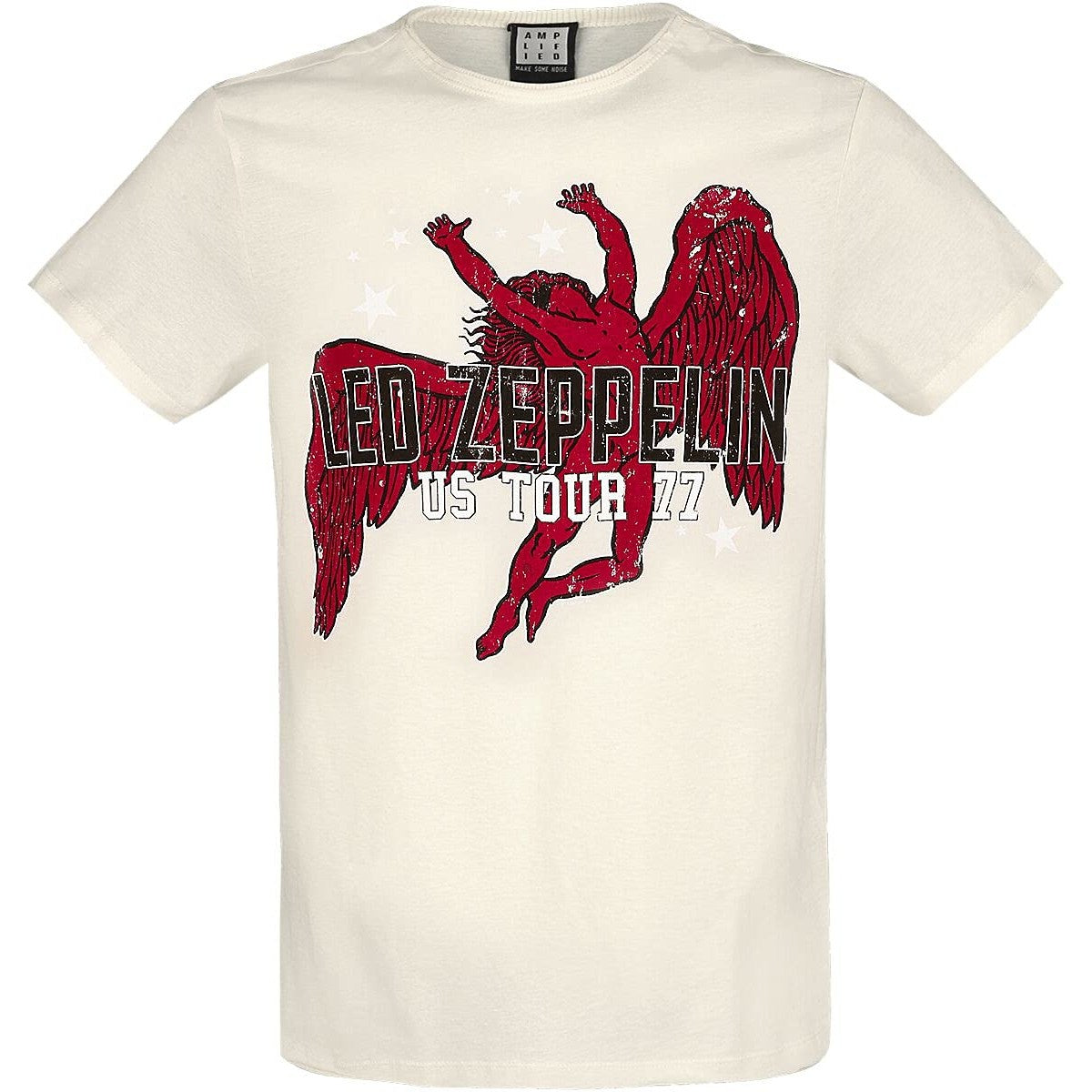 White - Front - Amplified Unisex Adult US Tour 77 Icarus Led Zeppelin Vintage T-Shirt
