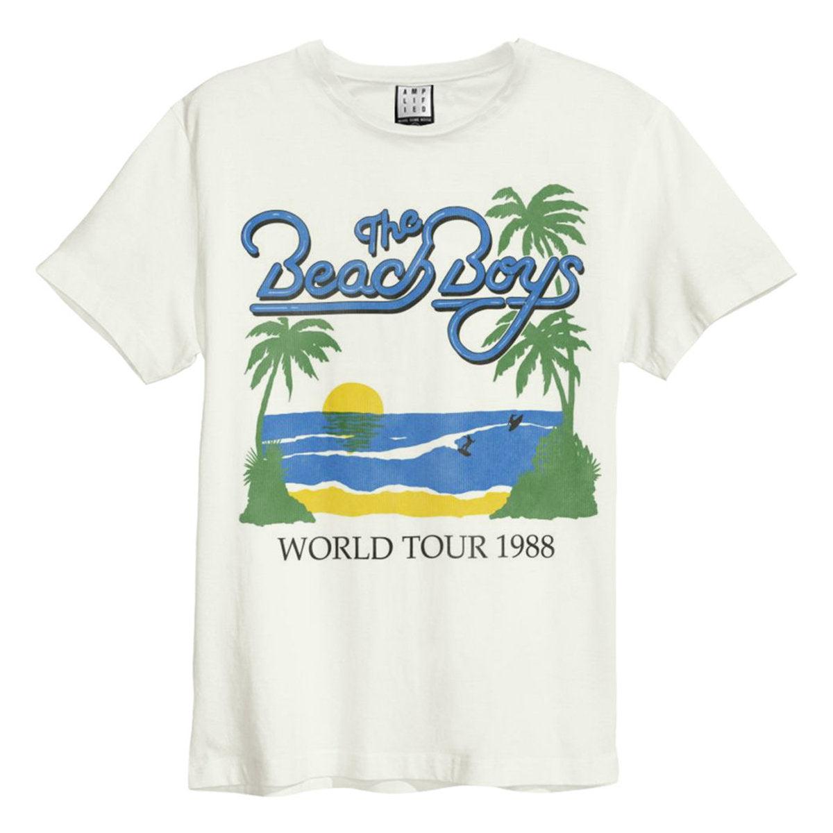 White - Front - Amplified Unisex Adult 1988 Tour The Beach Boys Vintage T-Shirt