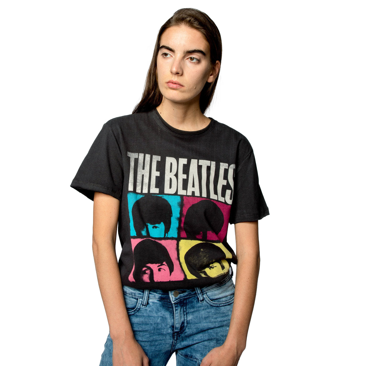 Charcoal - Back - Amplified Unisex Adult Hard Days Night The Beatles Vintage T-Shirt