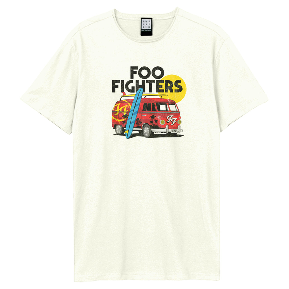 White - Front - Amplified Unisex Adult Camper Van Foo Fighters Vintage T-Shirt