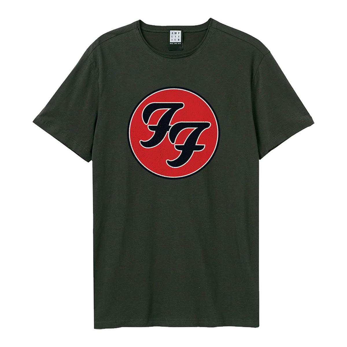 Charcoal - Front - Amplified Unisex Adult Double F Logo Foo Fighters Vintage T-Shirt