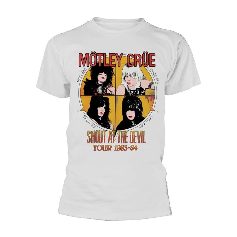 White - Front - Amplified Unisex Adult Shout At The Devil Motley Crue Vintage T-Shirt