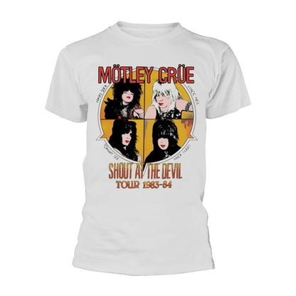White - Front - Amplified Unisex Adult Shout At The Devil Motley Crue Vintage T-Shirt