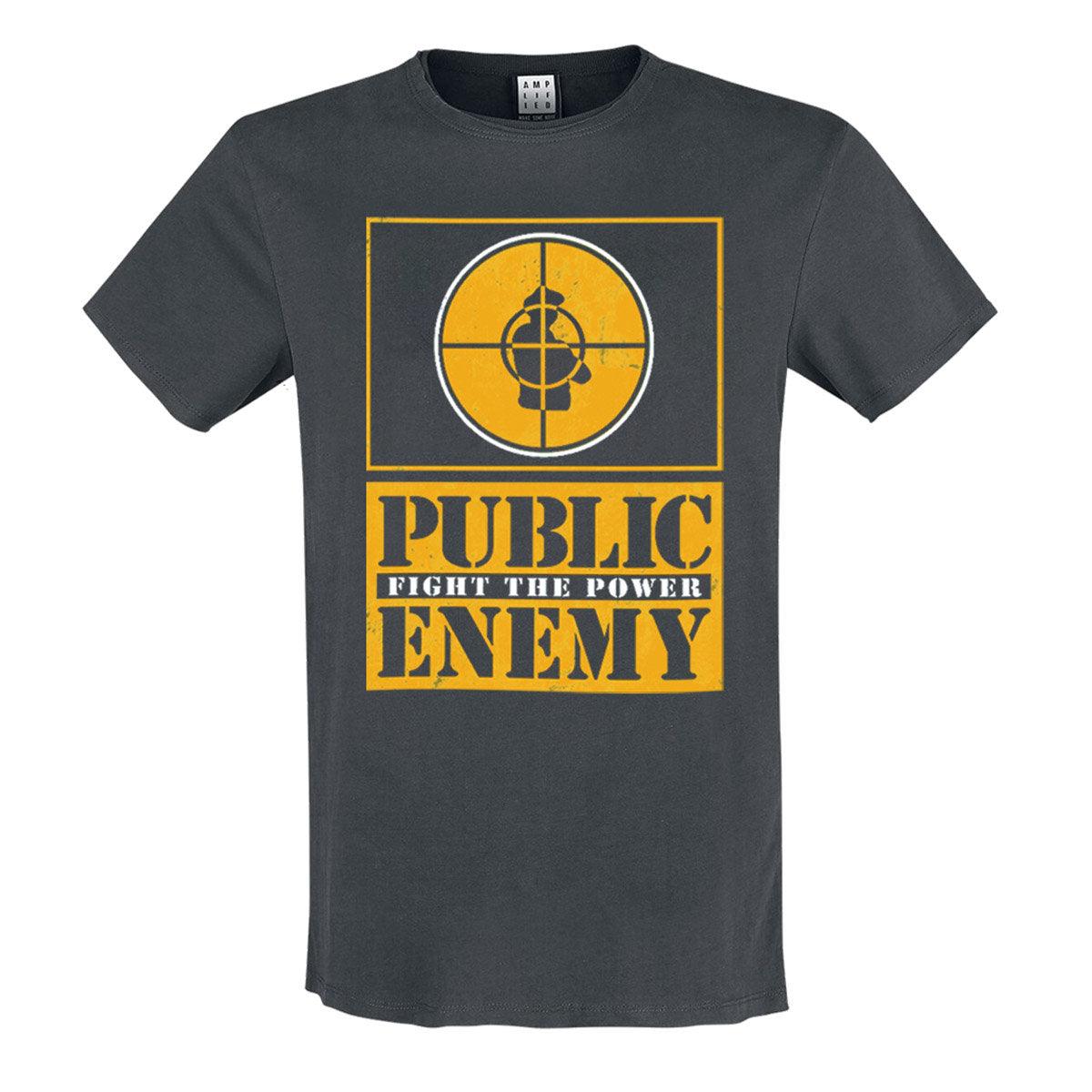 Charcoal - Front - Amplified Unisex Adult Fight The Power Public Enemy Vintage T-Shirt