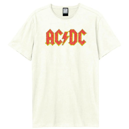 White - Front - Amplified Unisex Adult AC-DC Vintage Logo T-Shirt