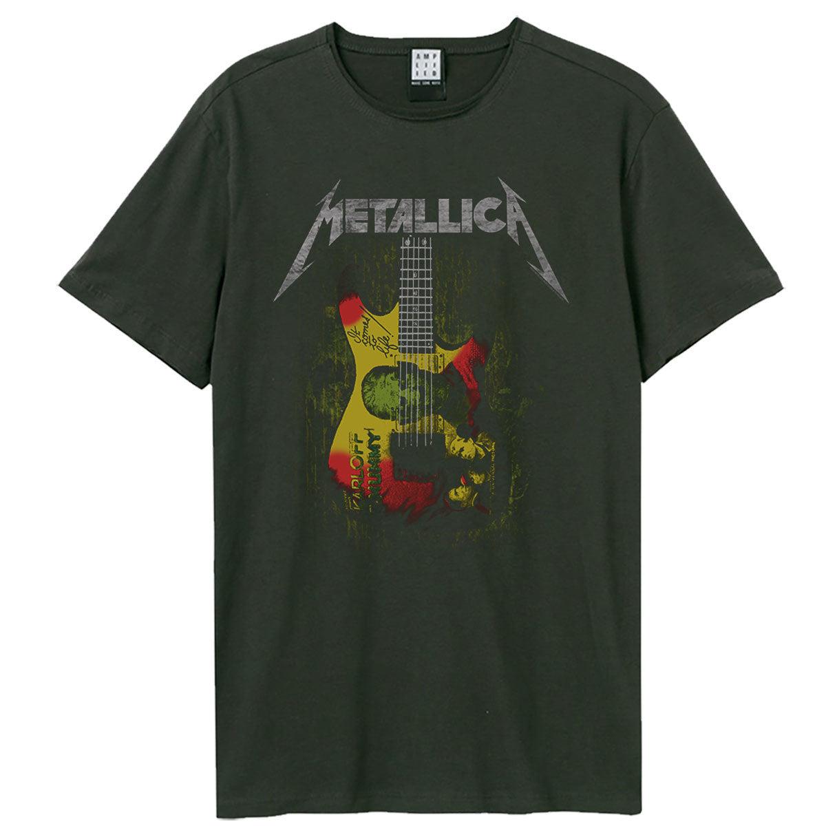 Black - Front - Amplified Unisex Adult Frankenstein Guitar Metallica Vintage T-Shirt