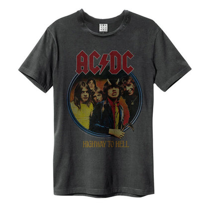 Grey - Front - Amplified Unisex Adult Highway To Hell AC-DC Vintage T-Shirt