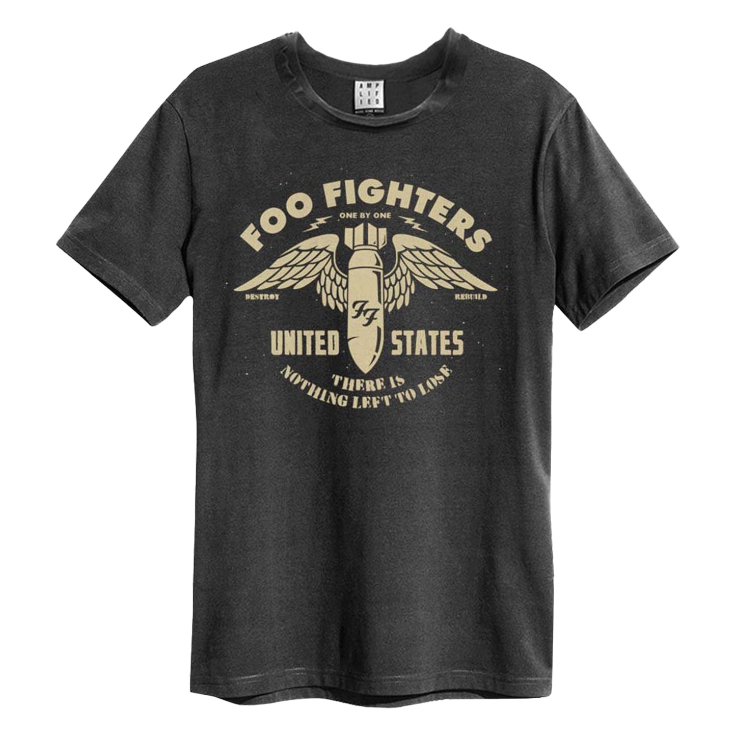 Charcoal - Front - Amplified Unisex Adult One By One Foo Fighters T-Shirt