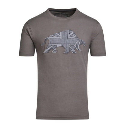 Slate - Front - Raging Bull Mens Union Jack Logo T-Shirt