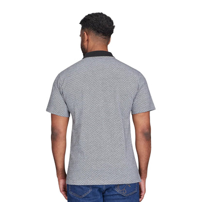 Black - Back - Raging Bull Mens Pique Jacquard Polo Shirt