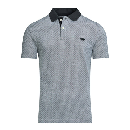 Black - Front - Raging Bull Mens Pique Jacquard Polo Shirt