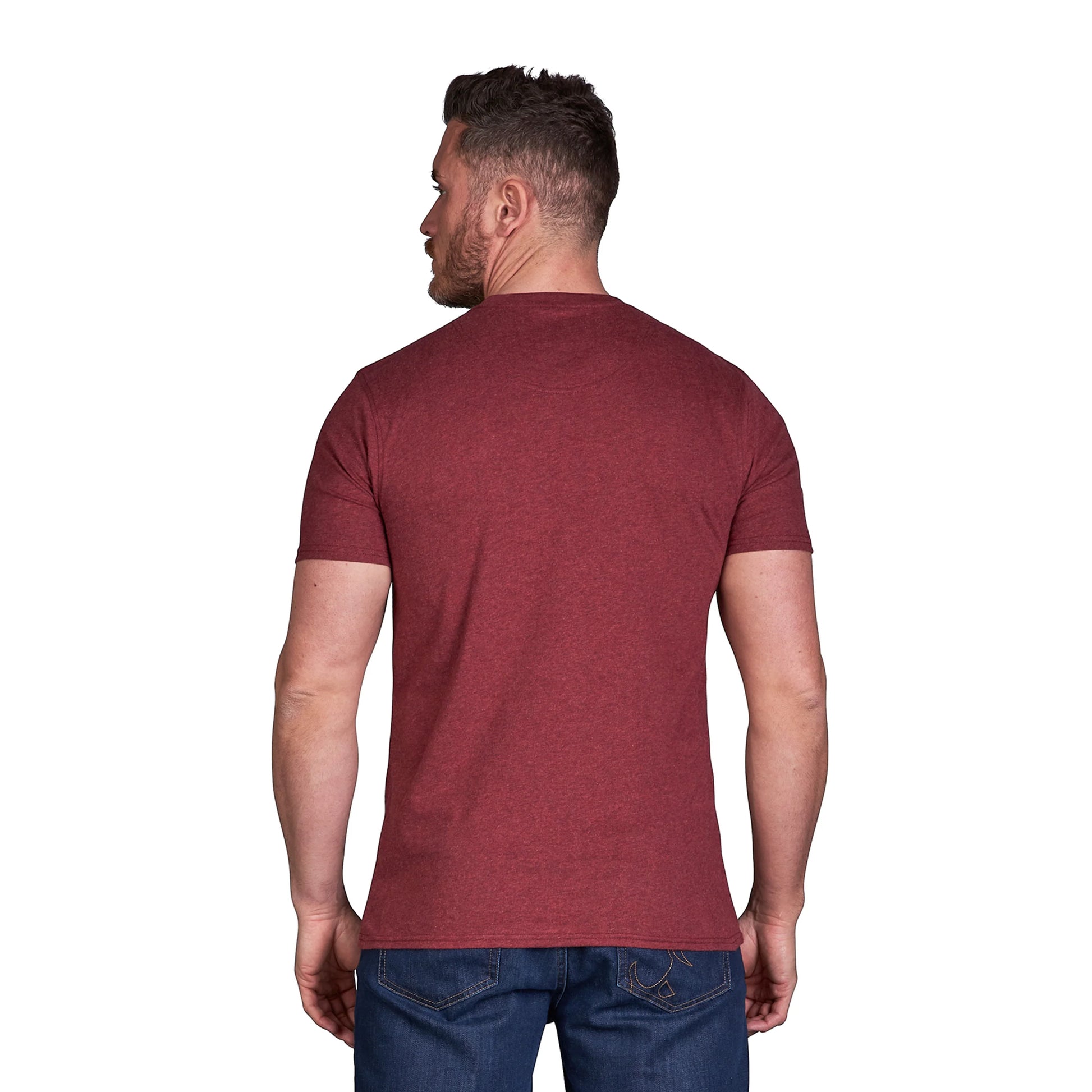 Claret - Back - Raging Bull Mens Slash Logo T-Shirt